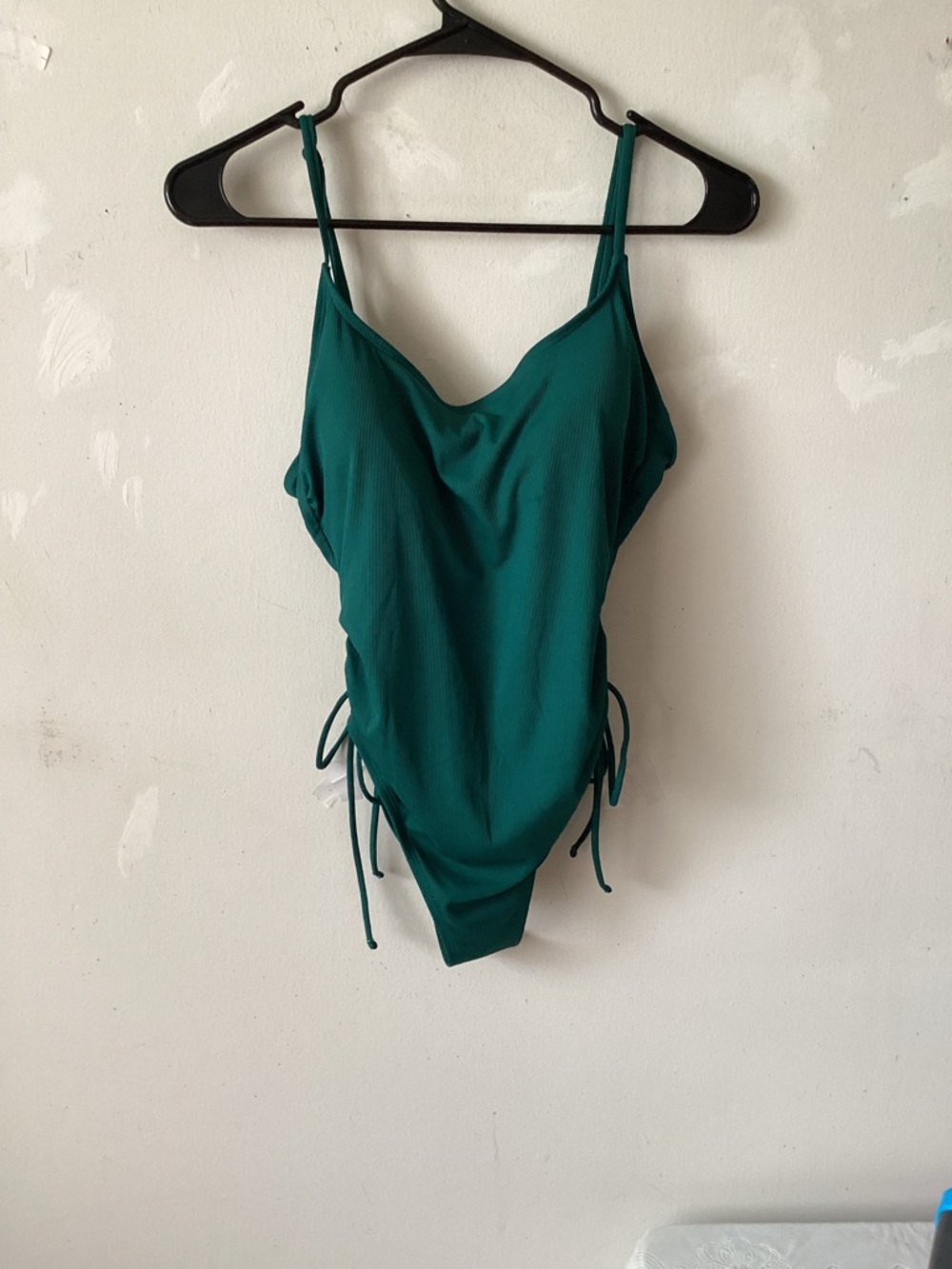 Shade and Shore Emerald Green Ribbed One-Piece Swimsuit